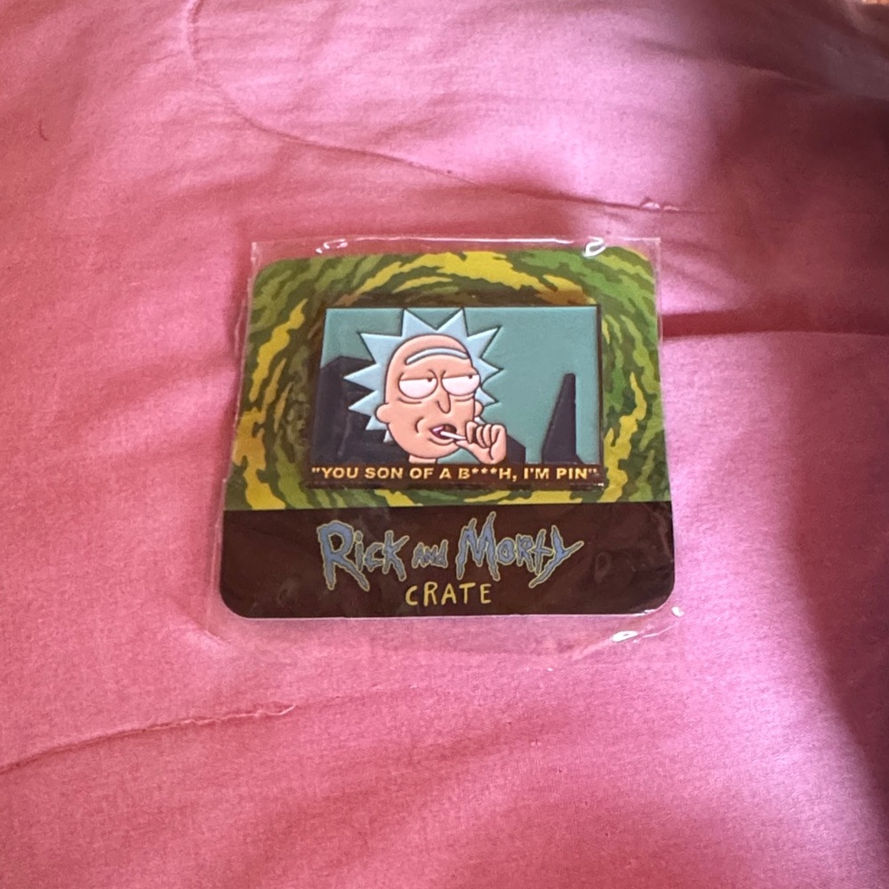 Loot Crate Rick and Morty Pin with Green and Black Design